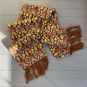 Vintage Inspired Patterned Knit Scarf Holiday, Christmas